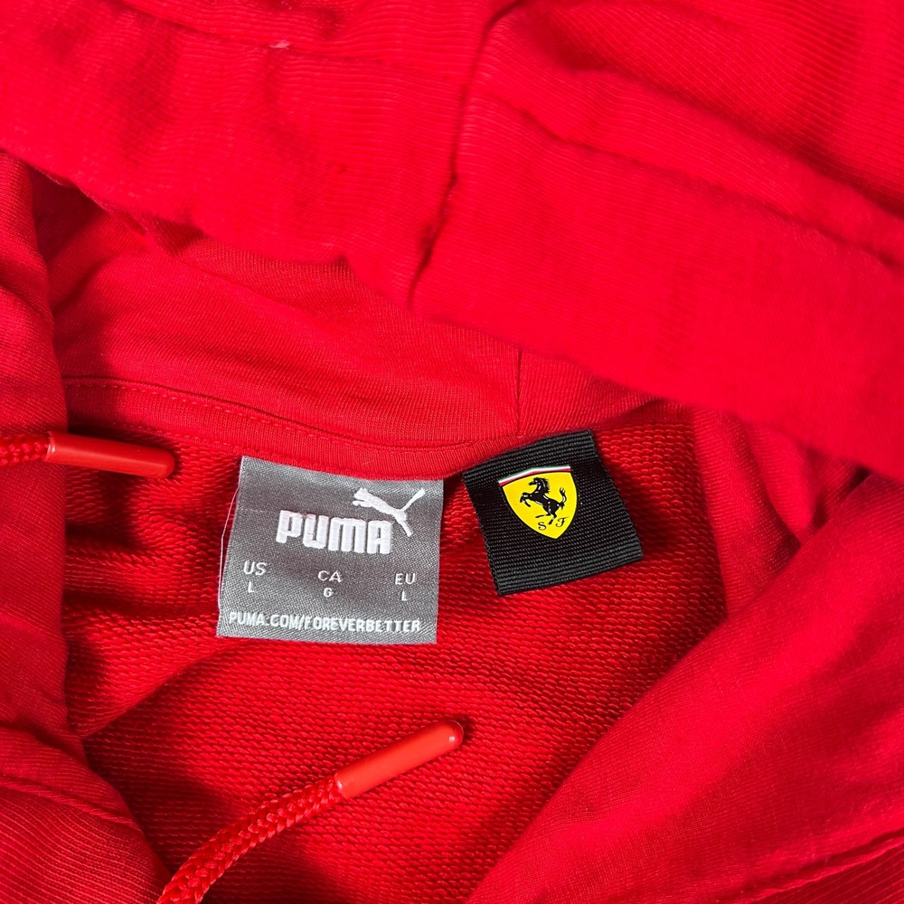 Puma Ferrari Hoodie Mens L Red 95 Years Racing Sponsors Graphic Sweatshirt - Picture 3 of 11